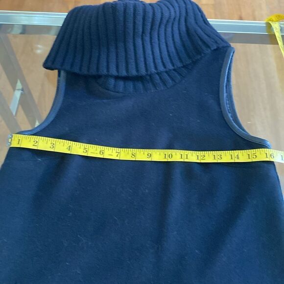 Theory size 2 wool, fully lined, ribbed turtleneck, sleeveless leather trim - Picture 13 of 13